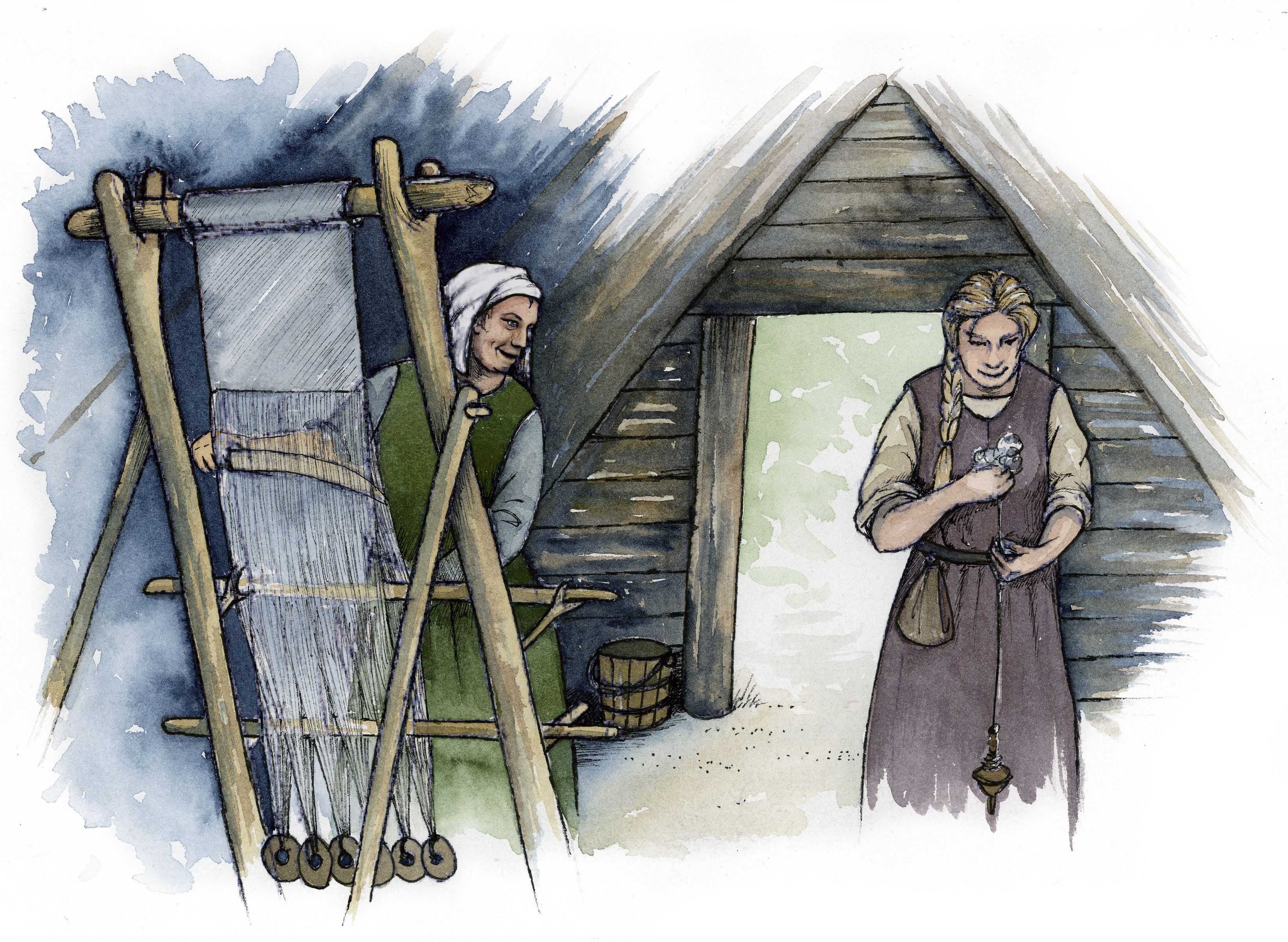 Vävning och spinning på slända under vikingatid.